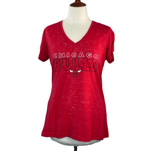 Chicago Bulls Burnout V-neck T-shirt Size Large